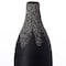 Uniquewise 9 Inch Modern Decorative Ceramic Table Vase Ripped Design Bottle Shape Flower Holder, Black QI004356.BK - alternate 3